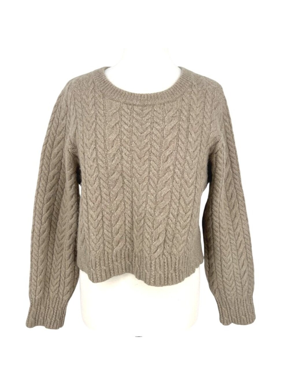 & Other Stories Cable Knit Wool Alpaca Sweater Beige Size Large Quiet Luxury